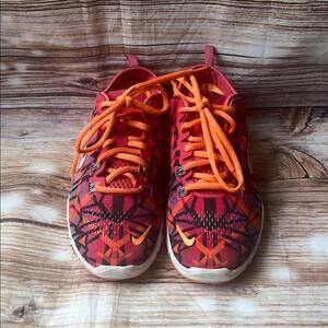 👠 Nike Wmns Free 5.0 Trainer Fit Print 'Geranium' Red and Orange